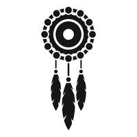 Aztec dream catcher icon simple vector. Tribal feather vector