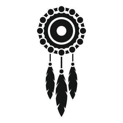 Native dream catcher icon outline vector. Aztec feather 15205213