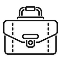 Handle briefcase icon outline vector. Business bag vector