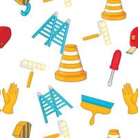 Building tools pattern, cartoon style vector