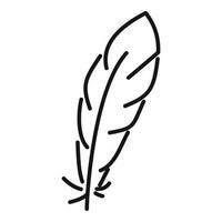 Feather icon outline vector. Bird quill vector