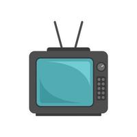 Old tv set icon flat isolated vector