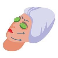 Cosmetic facial massage icon isometric vector. Face skin vector