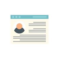 Personal information web page icon flat isolated vector
