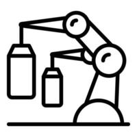 Glass production line robot icon outline vector. Window factory vector