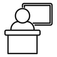 Online mentor icon outline vector. Training career vector