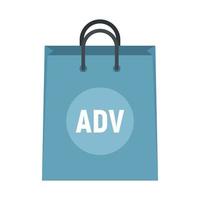 Ad paper bag icon flat isolated vector