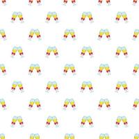 Glasses of champagne with bows pattern vector