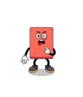 Character Illustration of brick with tongue sticking out vector