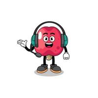 Mascot Illustration of cashew as a customer services vector