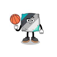 tirar la ilustración de la almohada como jugador de baloncesto vector