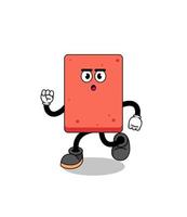 running brick mascot illustration vector