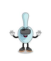 Illustration of spoon with a vr headset vector