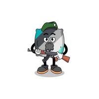 Character cartoon of throw pillow as a special force vector