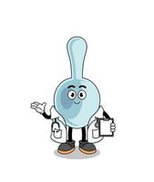 Cartoon mascot of spoon doctor vector