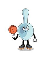 spoon illustration as a basketball player vector