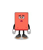 brick cartoon illustration with sad face vector