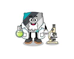 Mascot of throw pillow as a scientist vector