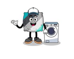 throw pillow illustration as a laundry man vector