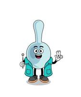 Illustration of spoon mascot as a dentist vector