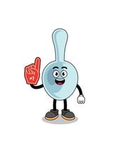 Cartoon mascot of spoon number 1 fans vector