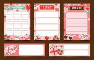 Valentine Day Themed Journal Template vector