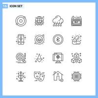 16 Thematic Vector Outlines and Editable Symbols of device sale cloud online buy Editable Vector Design Elements