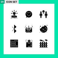 Pictogram Set of 9 Simple Solid Glyphs of management signal brainstorm connection teamwork Editable Vector Design Elements