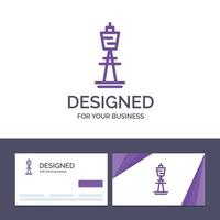 Creative Business Card and Logo template Australia Australian Building Sydney Tower TV Tower Vector Illustration