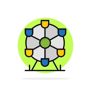 Atomium Landmark Monument Abstract Circle Background Flat color Icon vector