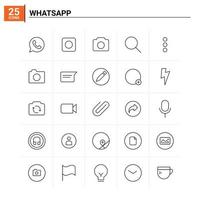 25 fondo de vector de conjunto de iconos de whatsapp