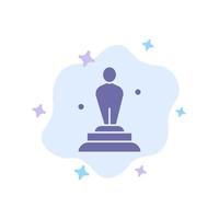 Academy Award Oscar Statue Trophy Blue Icon on Abstract Cloud Background vector