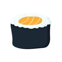 Asian food roll with salmon. vector illustration