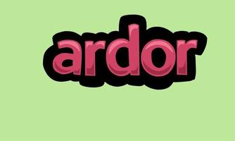 ARDOR writing vector design on a green background