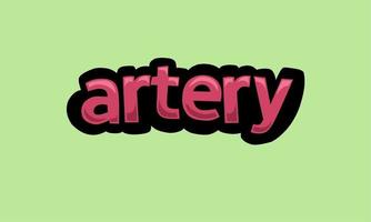 ARTERY writing vector design on a green background