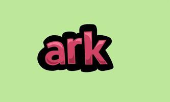 ARK writing vector design on a green background