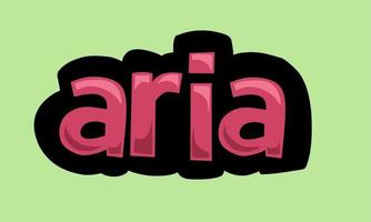 ARIA writing vector design on a green background