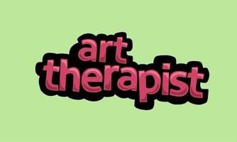 ART THERAPIST writing vector design on a green background