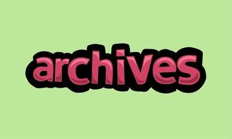 ARCHIVES writing vector design on a green background