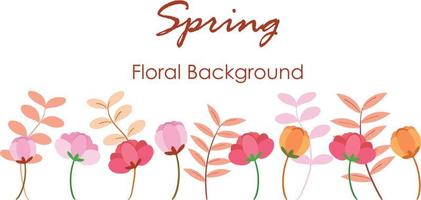 conjunto de flores silvestres de primavera y verano, plantas, ramas, hojas y hierbas. vector