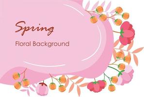 Set of spring and summer wild flowers, plants, branches, leaves and herb. vector