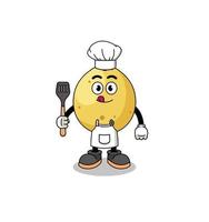 Mascot Illustration of langsat chef vector