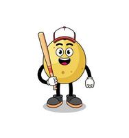 langsat mascot cartoon as a baseball player vector