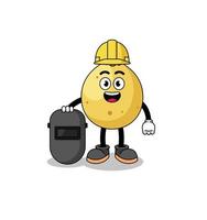 Mascot of langsat as a welder vector