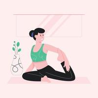 A flat illustration of meditation vector