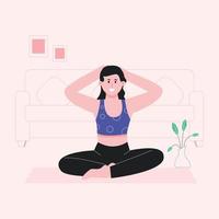 A flat illustration of meditation vector