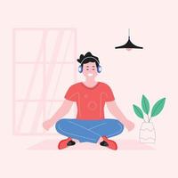A flat illustration of meditation vector