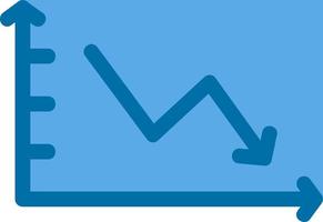 Declining Line Graph Vector Icon Design