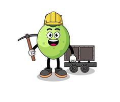 Mascot Illustration of coconut miner vector