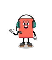 Mascot Illustration of brick as a customer services vector